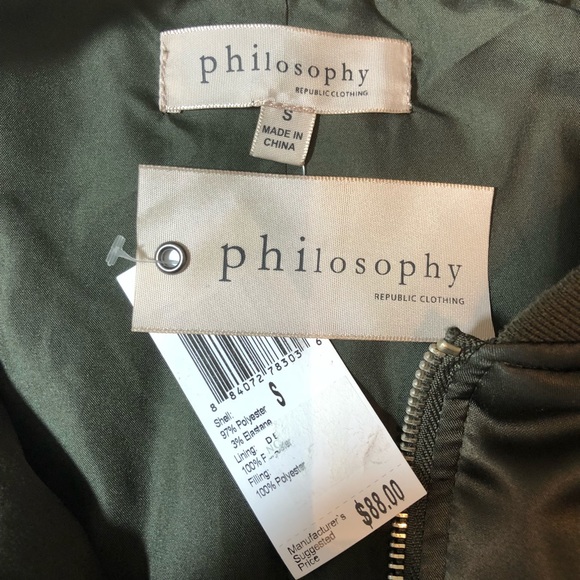 Philosophy Bomber Jacket Olive Green - Picture 5 of 7